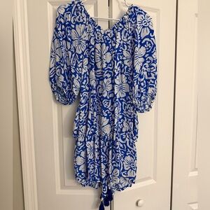 Tommy Bahama Blue and White Floral Dress